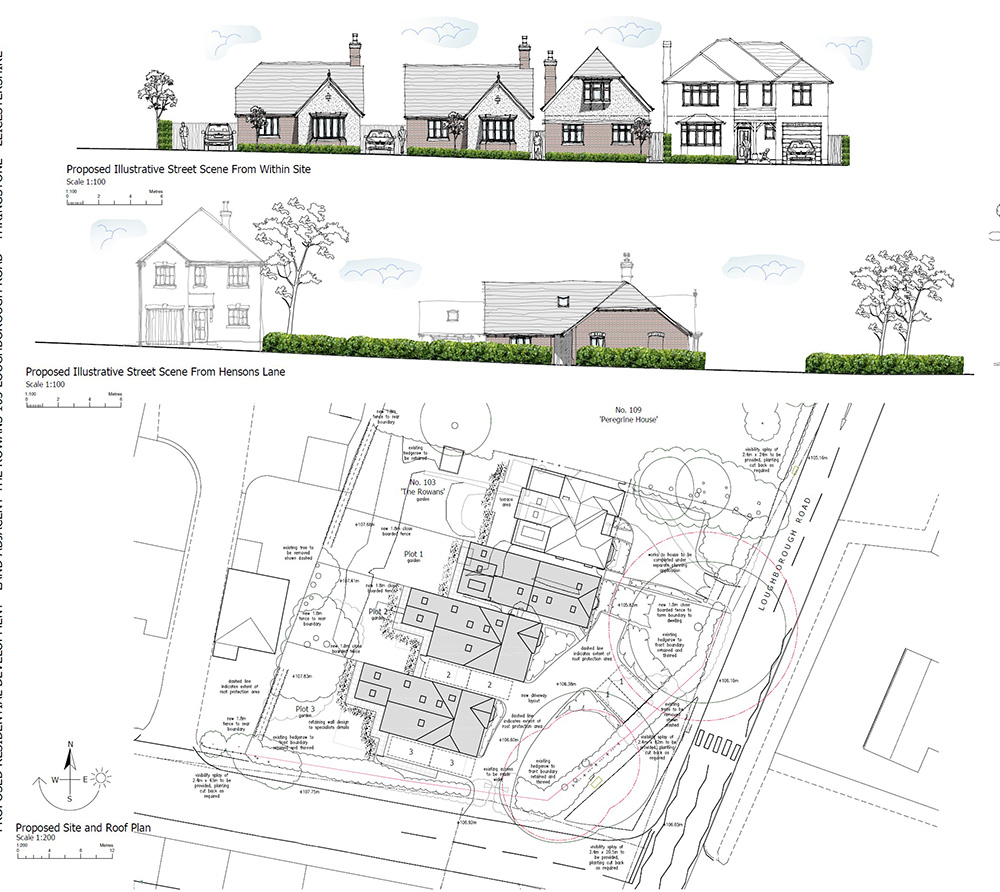 Plans and elevations of the new development
