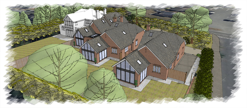 Artists impression of the rear gardens