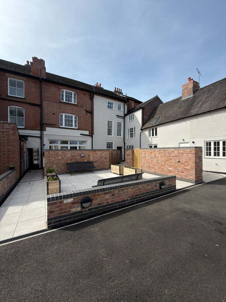 Refurbished exterior rear seating area